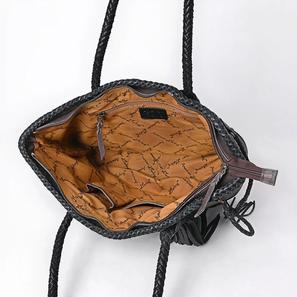 Senorita Braided Handles Tote/Turquoise