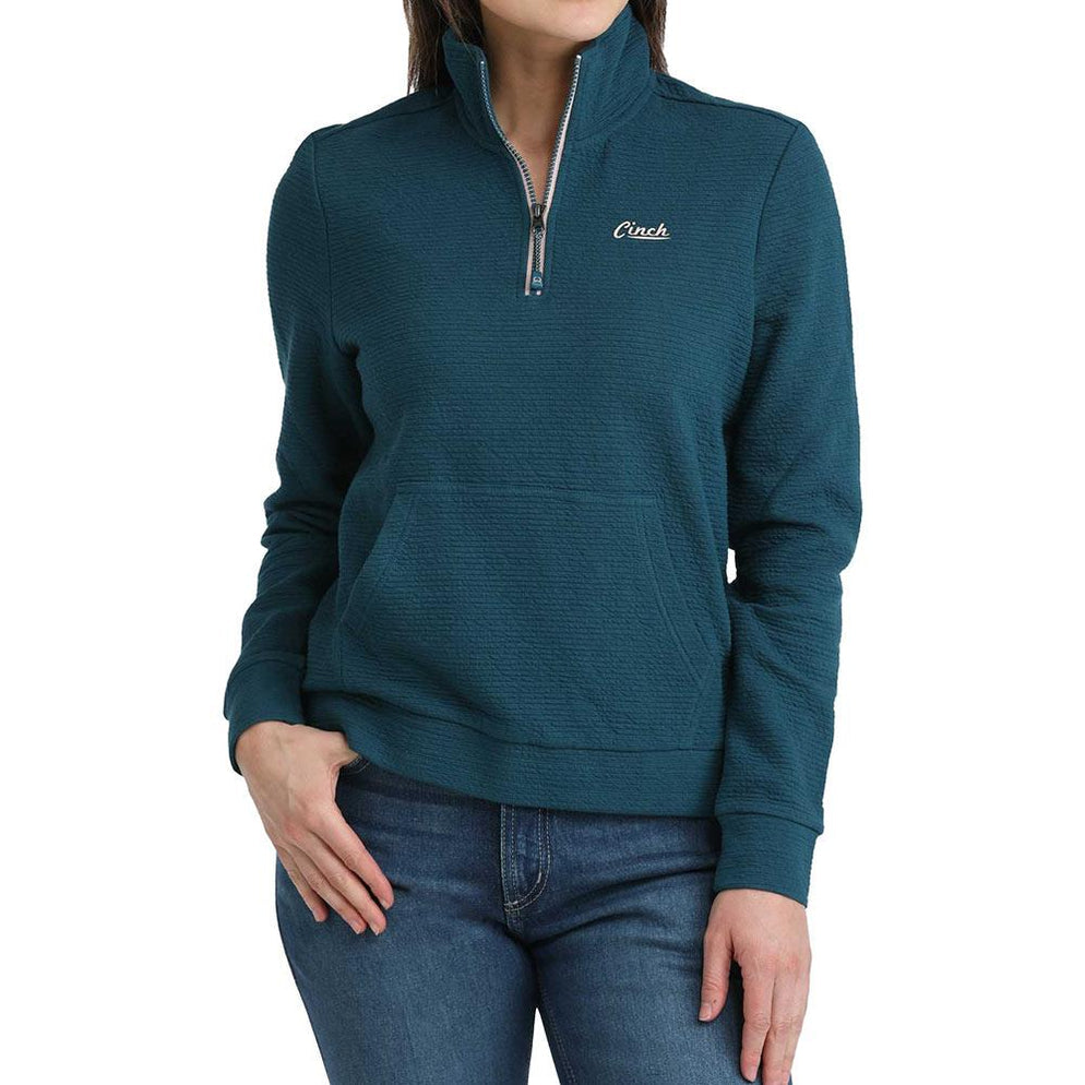 Cinch Women’s 1/4 Zip Teal Pullover