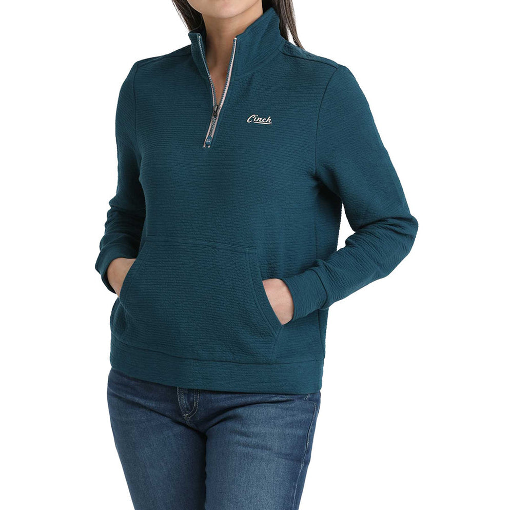 Cinch Women’s 1/4 Zip Teal Pullover