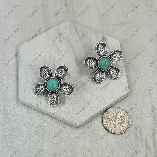Turquoise Flower Earrings