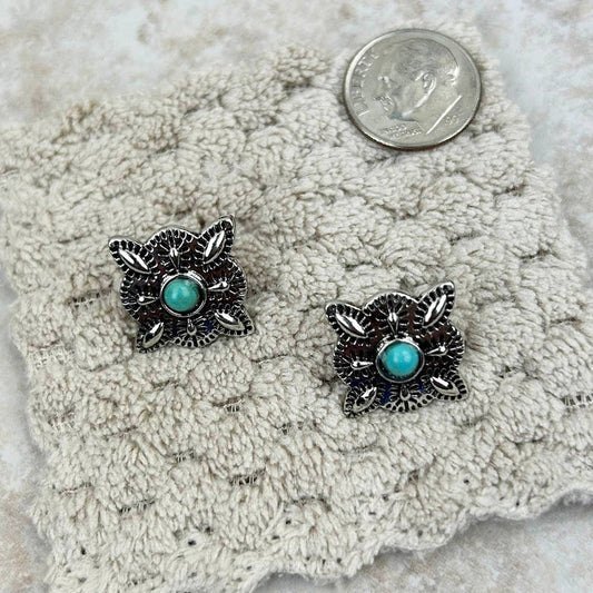 Turquoise Concho Earrings