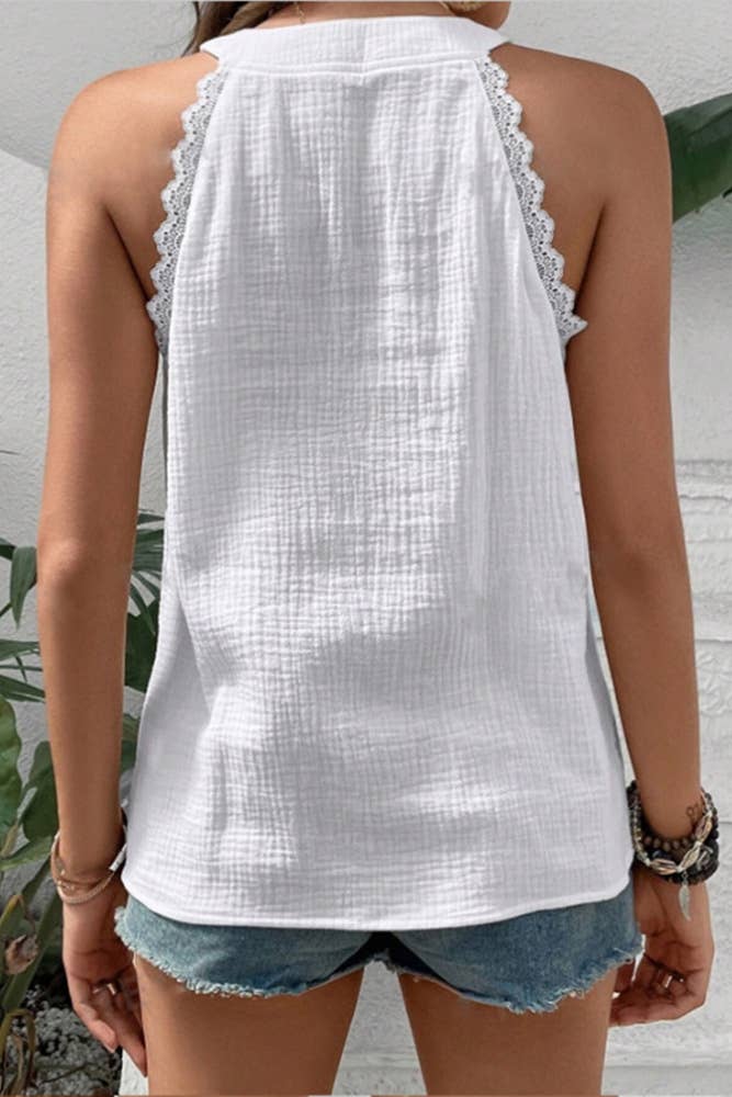 Lace V Neck Top