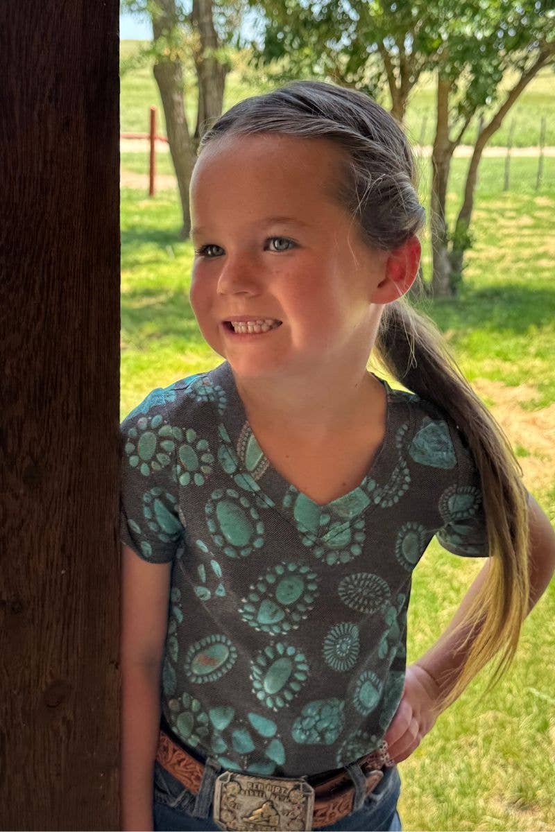 Forever In Turquoise Kids V Neck Tee