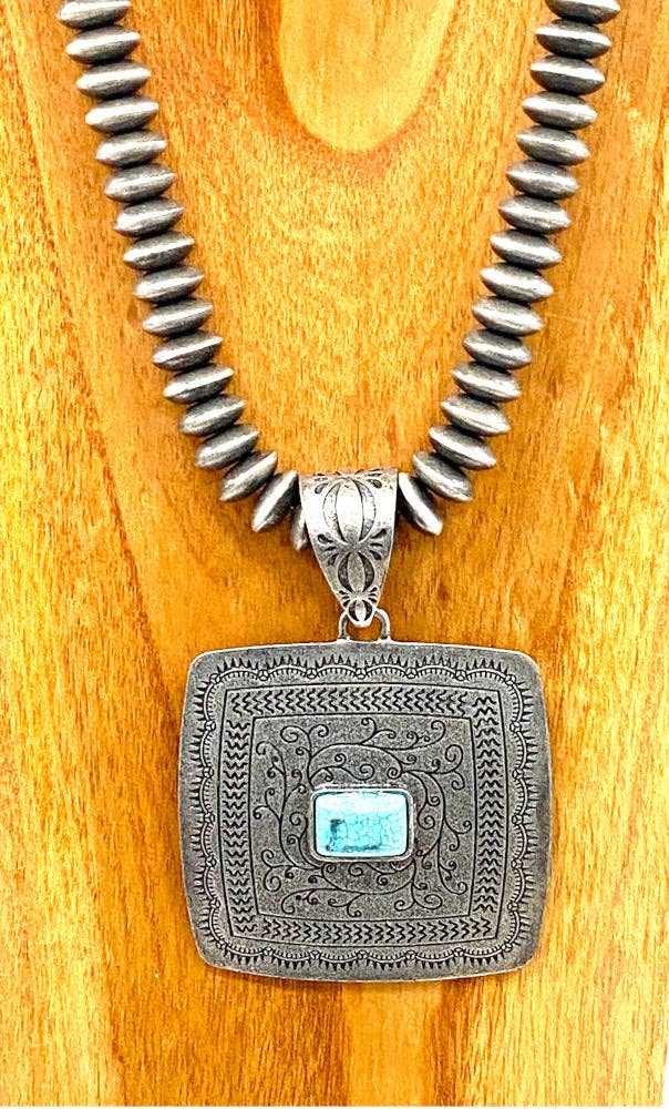 Saucer Beads with Concho Pendant