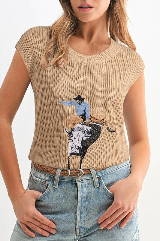 Bullrider knit sweater top
