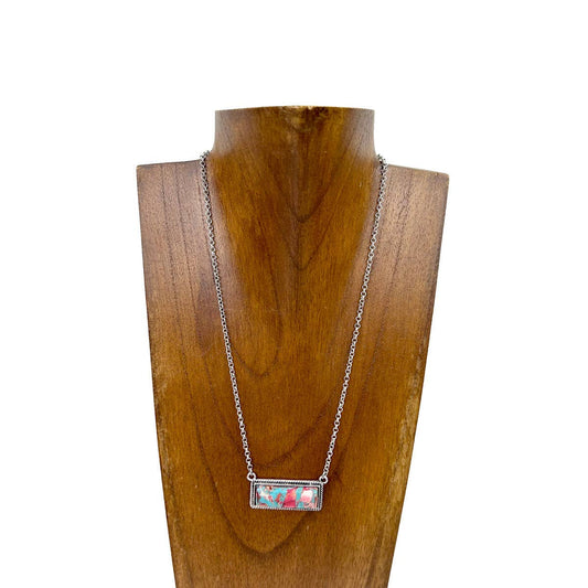 Oyster Turquoise Bar Necklace