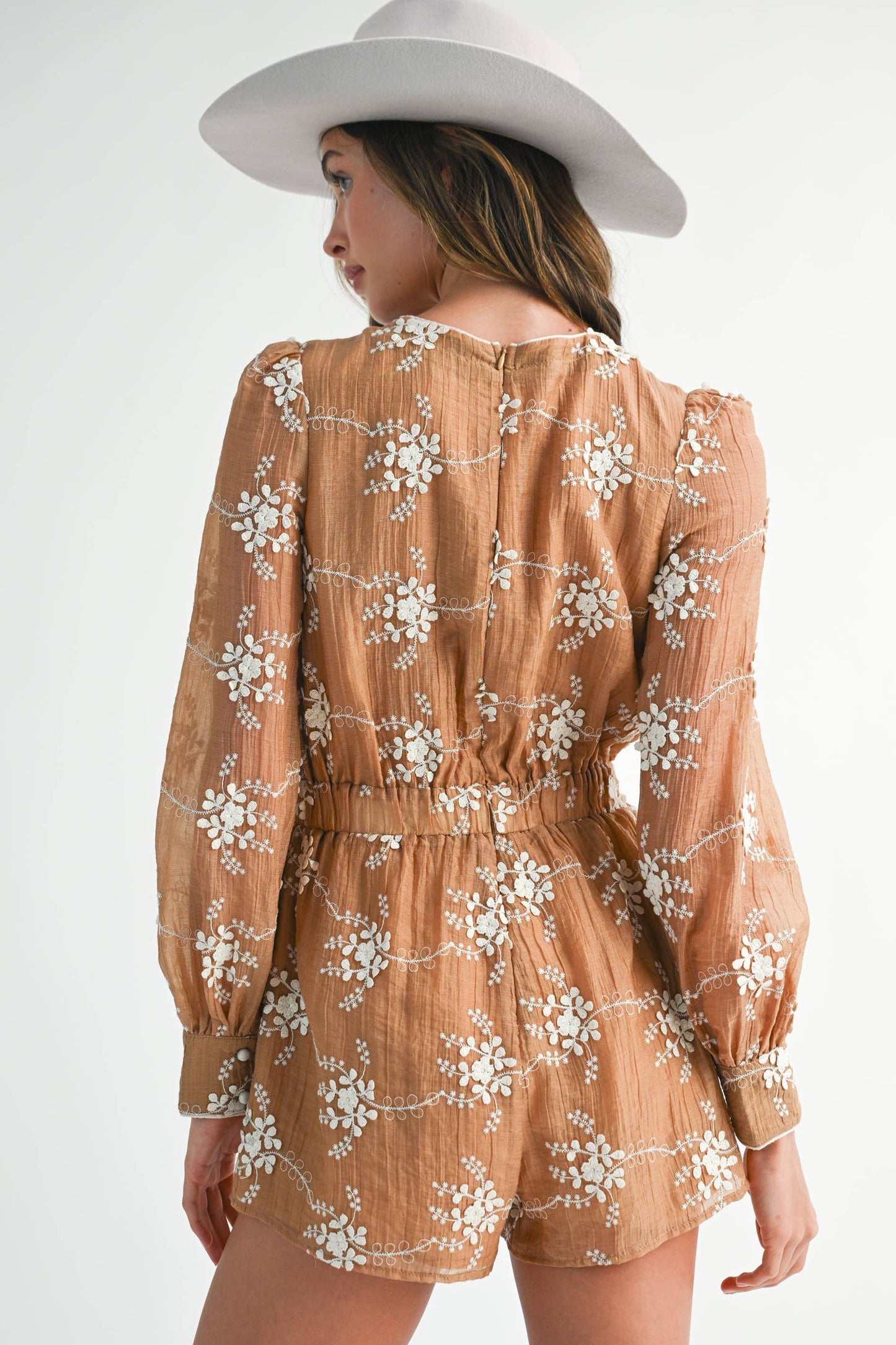 Floral Embroidered Romper